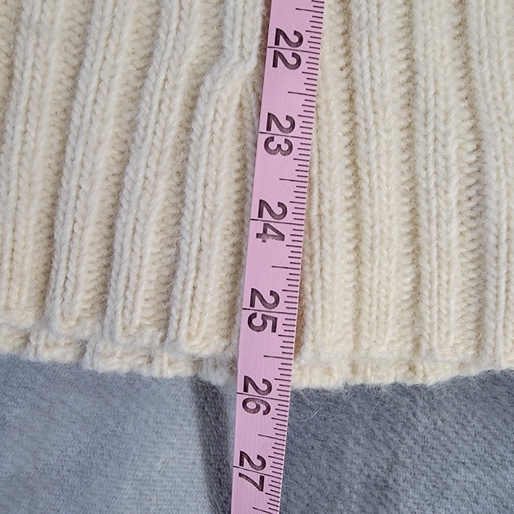 Banana Republic Wool Alpaca Blend Ivory Mock Neck Cable Knit Sweater Size XL - Picture 9 of 9
